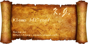 Klemp József névjegykártya